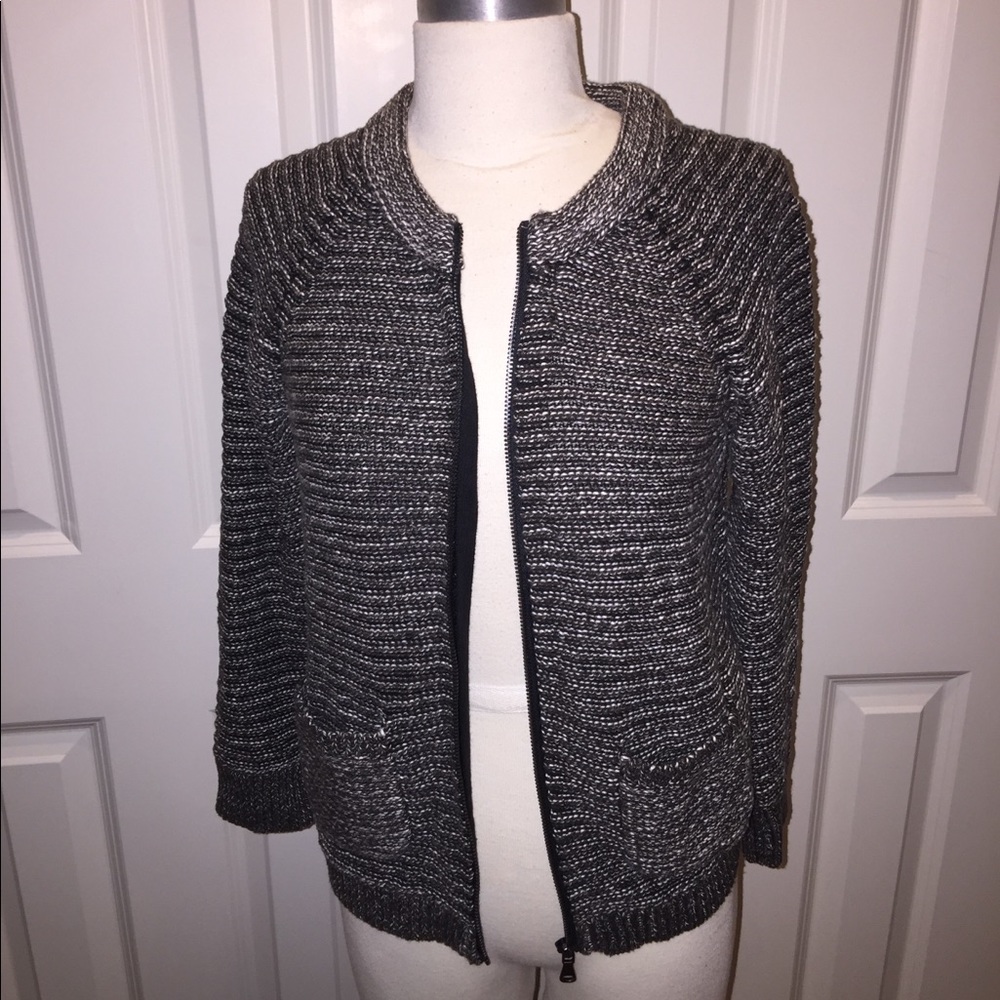 LOFT S NWT zippered raglan sleeve cardi w pockets